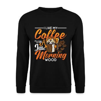 Beaver Dam J’aime mon café avec un peu de rongeurs - Sweat-shirt Unisexe - noir - Devant - Alina (178cm) & Michal (187cm)
