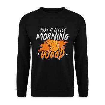 Beaver Dam Just A Little Morning Wood Zoo Animals - Unisex Pullover - Schwarz - Vorne - Alina (178cm) & Michal (187cm)