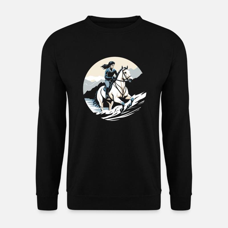Pferd Reitsport Ausdauerreiten - Unisex Pullover - Schwarz