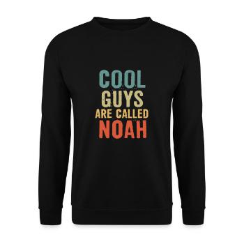 Cool guys are called Noah - Unisex Pullover - Schwarz - Vorne - Alina (178cm) & Michal (187cm)
