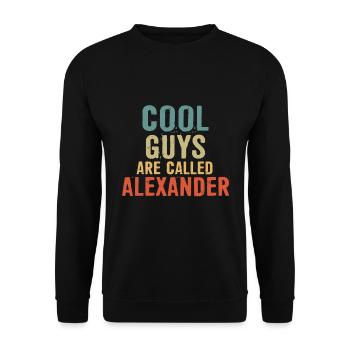 Les gars cool s’appellent Alexander - Sweat-shirt Unisexe - noir - Devant - Alina (178cm) & Michal (187cm)