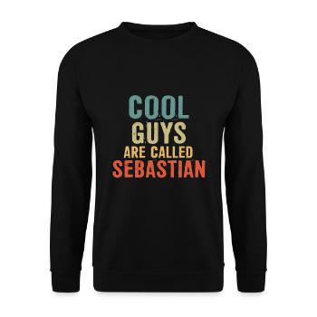 Cool guys are called Sebastian - Unisex Pullover - Schwarz - Vorne - Alina (178cm) & Michal (187cm)
