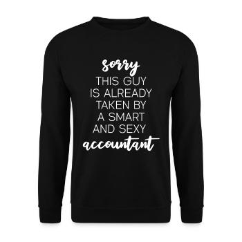 Accountant Tax Advisor Lustig - Unisex Sweatshirt - black - Front - Alina (178cm) & Michal (187cm)