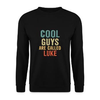 Cool guys are called Luke - Unisex Sweatshirt - black - Front - Alina (178cm) & Michal (187cm)