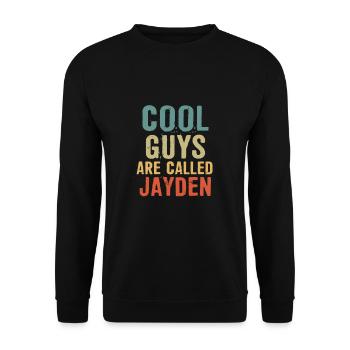 Cool guys are called Jayden - Unisex Sweatshirt - black - Front - Alina (178cm) & Michal (187cm)