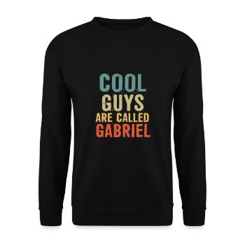 Les mecs cool s’appellent Gabriel - Sweat-shirt Unisexe - noir - Devant - Alina (178cm) & Michal (187cm)