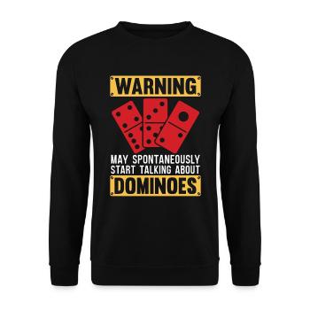 Avertissement de dominos peut spontanément commencer à jouer - Sweat-shirt Unisexe - noir - Devant - Alina (178cm) & Michal (187cm)