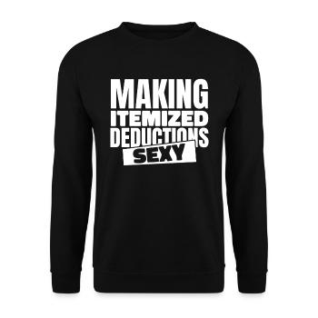Comptable Conseiller fiscal Sexy Comptable - Sweat-shirt Unisexe - noir - Devant - Alina (178cm) & Michal (187cm)