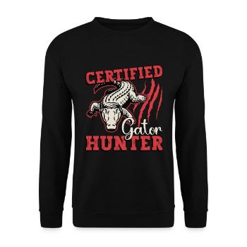 Chasse aux alligators Chasse aux alligators certifiée - Sweat-shirt Unisexe - noir - Devant - Alina (178cm) & Michal (187cm)