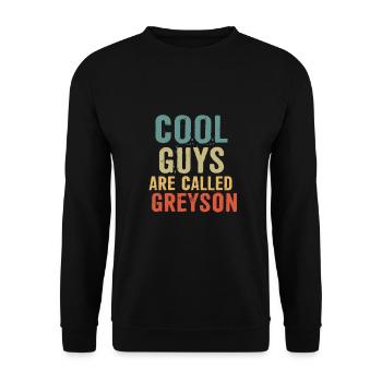 Cool guys are called Greyson - Unisex Pullover - Schwarz - Vorne - Alina (178cm) & Michal (187cm)