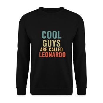 Les gars cool s’appellent Leonardo - Sweat-shirt Unisexe - noir - Devant - Alina (178cm) & Michal (187cm)