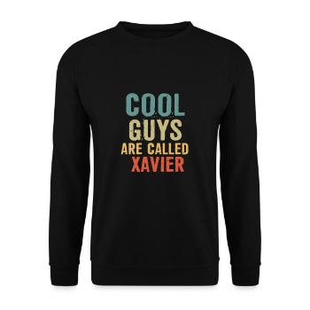 Les mecs cool s’appellent xavier - Sweat-shirt Unisexe - noir - Devant - Alina (178cm) & Michal (187cm)
