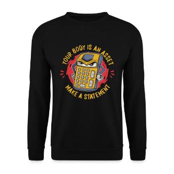 Accountant Tax Advisor Calculator - Unisex Sweatshirt - black - Front - Alina (178cm) & Michal (187cm)