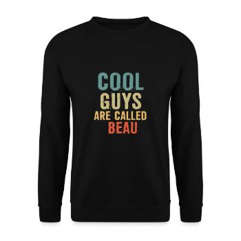 Cool guys are called Beau - Unisex Pullover - Schwarz - Vorne - Alina (178cm) & Michal (187cm)