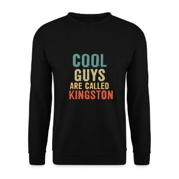 Les gars cool s’appellent Kingston - Sweat-shirt Unisexe - noir - Devant - Alina (178cm) & Michal (187cm)