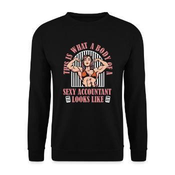 Accountant Tax Advisor Lustig - Unisex Sweatshirt - black - Front - Alina (178cm) & Michal (187cm)