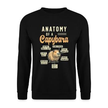 Capybara Anatomy Of A Capybara Rodent Zoo Animal - Unisex Sweatshirt - black - Front - Alina (178cm) & Michal (187cm)