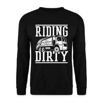 Lkw Fahrer Trucker Lastwagenfahrer Fahrer - Unisex Pullover - Schwarz - Vorne - Alina (178cm) & Michal (187cm)
