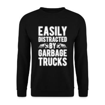 Lkw Fahrer Trucker Lastwagenfahrer Witzig - Unisex Pullover - Schwarz - Vorne - Alina (178cm) & Michal (187cm)