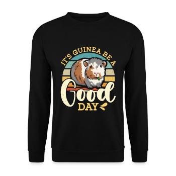 Cochon d’Inde C’est la Guinée Soyez une bonne journée Amoureux des animaux - Sweat-shirt Unisexe - noir - Devant - Alina (178cm) & Michal (187cm)