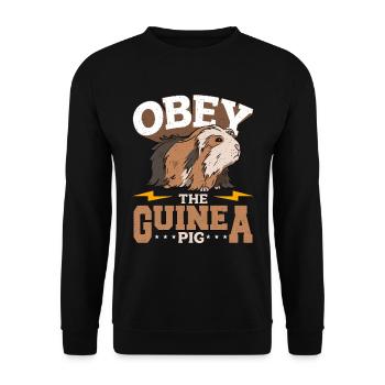 Cochon d’Inde Obéir à l’amoureux des animaux du cochon d’Inde Cavy - Sweat-shirt Unisexe - noir - Devant - Alina (178cm) & Michal (187cm)