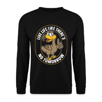 Dodo Bird vit la vie comme s’il n’y avait pas de lendemain Dodos - Sweat-shirt Unisexe - noir - Devant - Alina (178cm) & Michal (187cm)