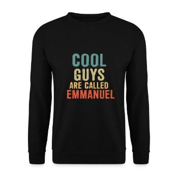 Cool guys are called Emmanuel - Unisex Sweatshirt - black - Front - Alina (178cm) & Michal (187cm)