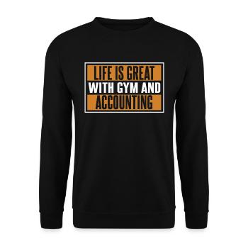Comptable Conseiller fiscal Gym - Sweat-shirt Unisexe - noir - Devant - Alina (178cm) & Michal (187cm)