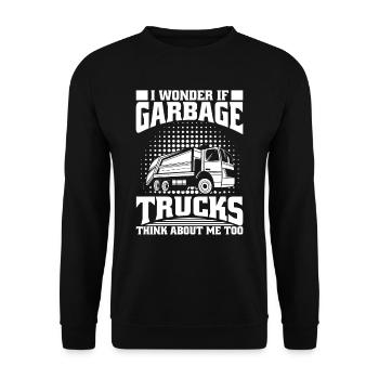 Camionneur Camionneur Camionneur Camionneur Camion à ordures - Sweat-shirt Unisexe - noir - Devant - Alina (178cm) & Michal (187cm)