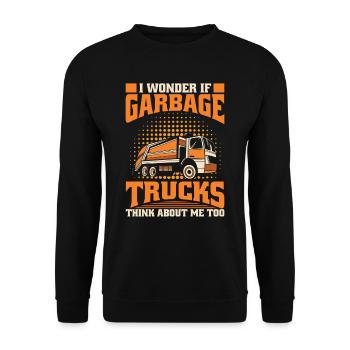 Lkw Fahrer Trucker Lastwagenfahrer Humor - Unisex Pullover - Schwarz - Vorne - Alina (178cm) & Michal (187cm)