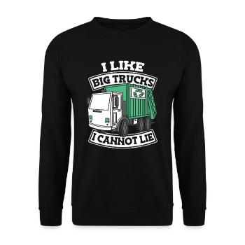 Lkw Fahrer Trucker Lastwagenfahrer Liebe - Unisex Pullover - Schwarz - Vorne - Alina (178cm) & Michal (187cm)