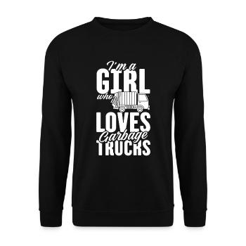 Camionneur Camionneur Camionneur Camionneur Camion à ordures - Sweat-shirt Unisexe - noir - Devant - Alina (178cm) & Michal (187cm)
