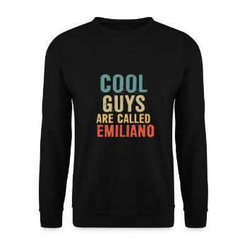Cool guys are called emiliano - Unisex Sweatshirt - black - Front - Alina (178cm) & Michal (187cm)