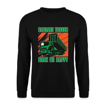 Camionneur Camionneur Camionneur Camionneur Camion à ordures - Sweat-shirt Unisexe - noir - Devant - Alina (178cm) & Michal (187cm)