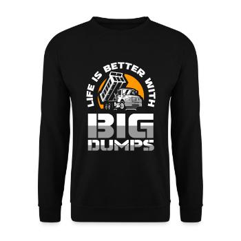 Truck Driver Trucker Truck Driver Funny - Unisex Sweatshirt - black - Front - Alina (178cm) & Michal (187cm)