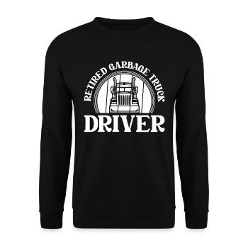 Lkw Fahrer Trucker Lastwagenfahrer Im Ruhestand - Unisex Pullover - Schwarz - Vorne - Alina (178cm) & Michal (187cm)