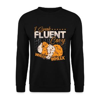 Guinea Pig I Speak Fluent Cavy Wheek Animal Lover - Unisex Sweatshirt - black - Front - Alina (178cm) & Michal (187cm)