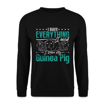Guinea Pig I Have Everything I Need Hamster Cavy - Unisex Sweatshirt - black - Front - Alina (178cm) & Michal (187cm)