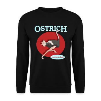 Strauß Vogel | Straußenliebhaber Strauße Geschenk - Unisex Pullover - Schwarz - Vorne - Alina (178cm) & Michal (187cm)