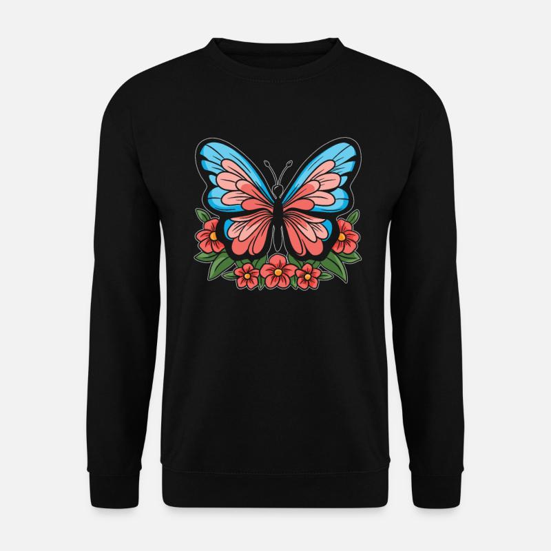 Fleurs de papillon - Sweat-shirt Unisexe - noir
