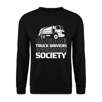 Camionneur Camionneur Camionneur Camionneur Camion à ordures - Sweat-shirt Unisexe - noir - Devant - Alina (178cm) & Michal (187cm)