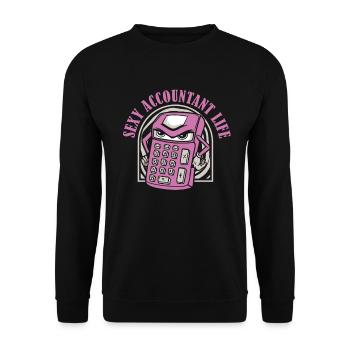 Buchhalter Steuerberater Humor Sexy Buchhalterin - Unisex Pullover - Schwarz - Vorne - Alina (178cm) & Michal (187cm)