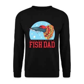 Aquarium Aquarist Fish Dad Aquaristics Gift - Unisex Sweatshirt - black - Front - Alina (178cm) & Michal (187cm)