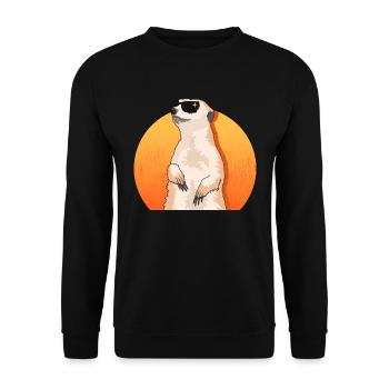 Erdmännchen Cool Lustiges Erdmännchen Geschenk - Unisex Pullover - Schwarz - Vorne - Alina (178cm) & Michal (187cm)