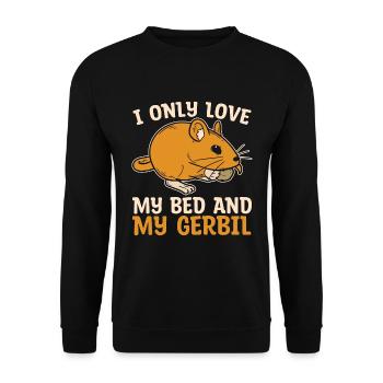 Gerbil I Only Love My Bed And My Gerbil Racing Rat - Unisex Sweatshirt - black - Front - Alina (178cm) & Michal (187cm)