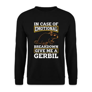 Gerbille en cas de panne émotionnelle Mouse Lover - Sweat-shirt Unisexe - noir - Devant - Alina (178cm) & Michal (187cm)