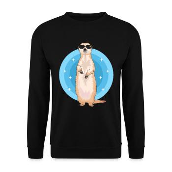 Suricate cool | Drôle de cadeau suricate - Sweat-shirt Unisexe - noir - Devant - Alina (178cm) & Michal (187cm)