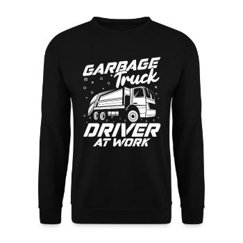 Camionneur Camionneur Camionneur Camionneur Camion à ordures - Sweat-shirt Unisexe - noir - Devant - Alina (178cm) & Michal (187cm)