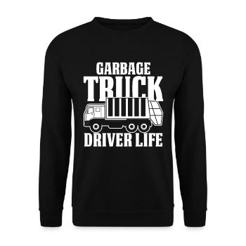 Camionneur Camionneur Camionneur Camionneur Camion à ordures - Sweat-shirt Unisexe - noir - Devant - Alina (178cm) & Michal (187cm)