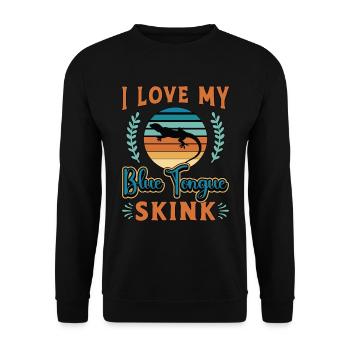 Skinks I Love My Blue Tongue Skink Retro Reptiles - Unisex Sweatshirt - black - Front - Alina (178cm) & Michal (187cm)